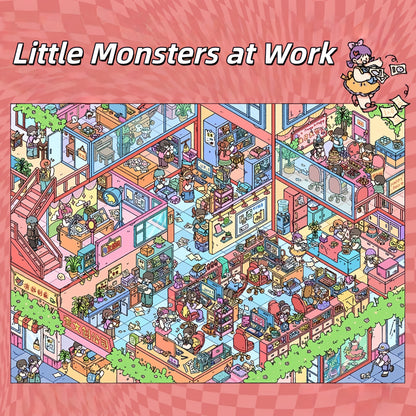 Little Monster Series 3D Sticker | 2 Cute Miniature Scenes