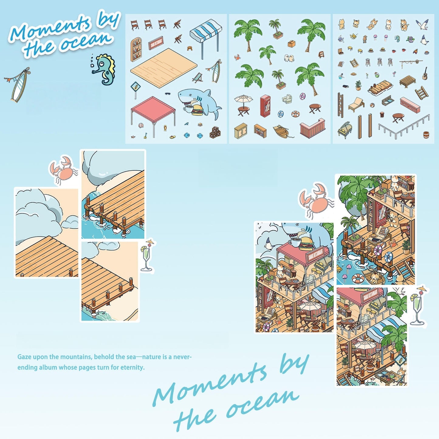 Shark-Themed Restaurant 3D Sticker