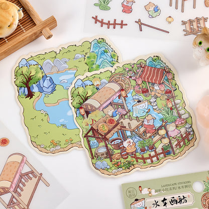 Poetics of Dwelling 3D Sticker | 6 Cute Miniature Scenes