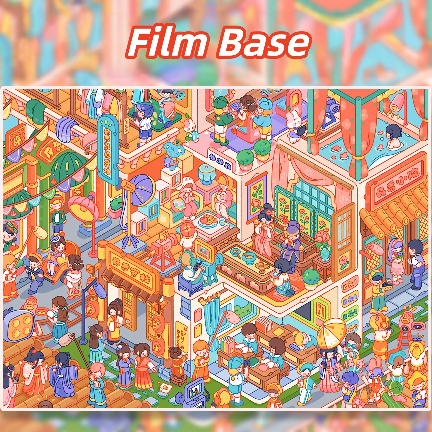 Milky Fragrace Town 3D Sticker | 3 Cute Miniature Scenes