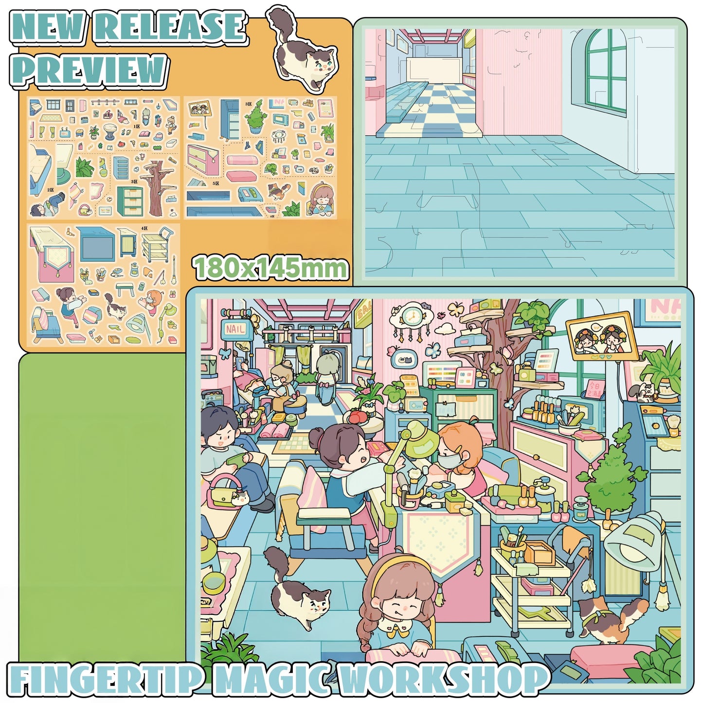 Warm Daily 3D Sticker | 4 Cute Miniature Scenes