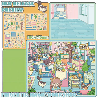 Warm Daily 3D Sticker | 4 Cute Miniature Scenes