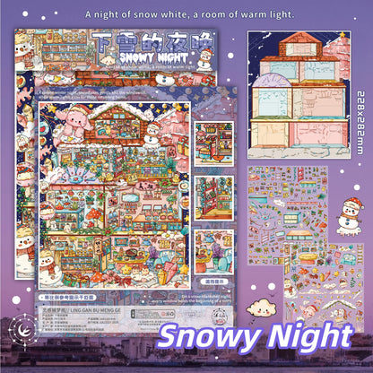 Wonder Town 3D Sticker | 2 Cute Miniature Scenes