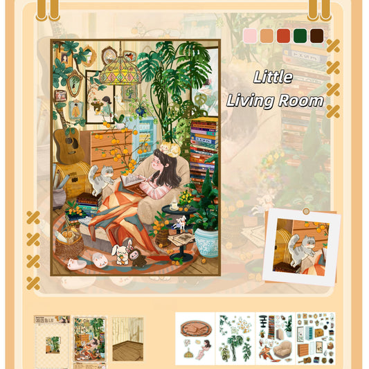 Little House 3D Sticker | 4 Cute Miniature Scenes