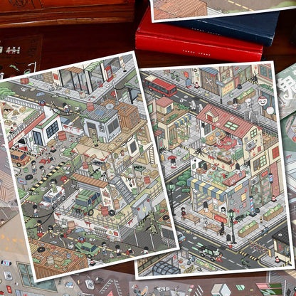 Horror Street 3D Sticker | 2 Cute Miniature Scenes