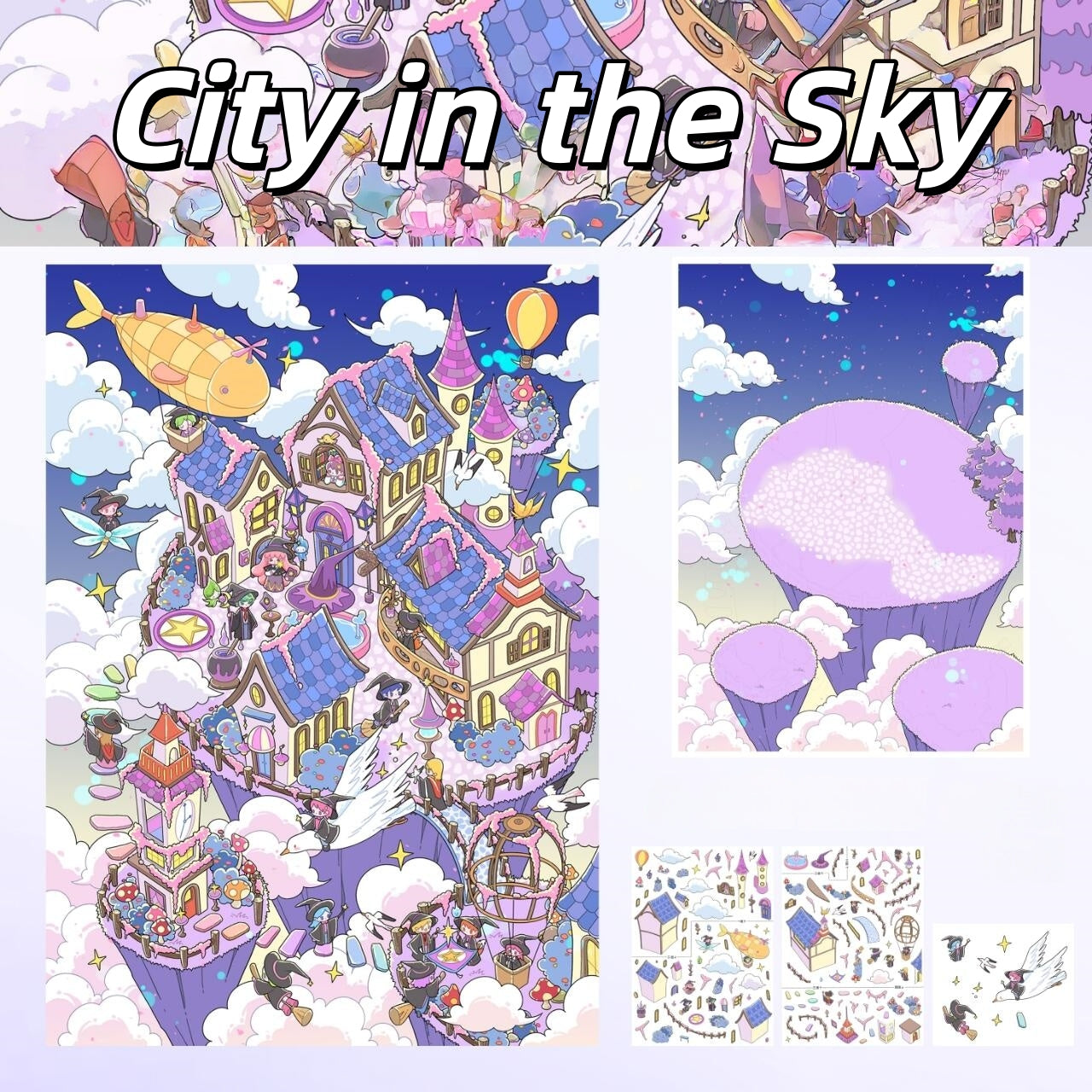Fantastical City 3D Sticker | 3 Cute Miniature Scenes