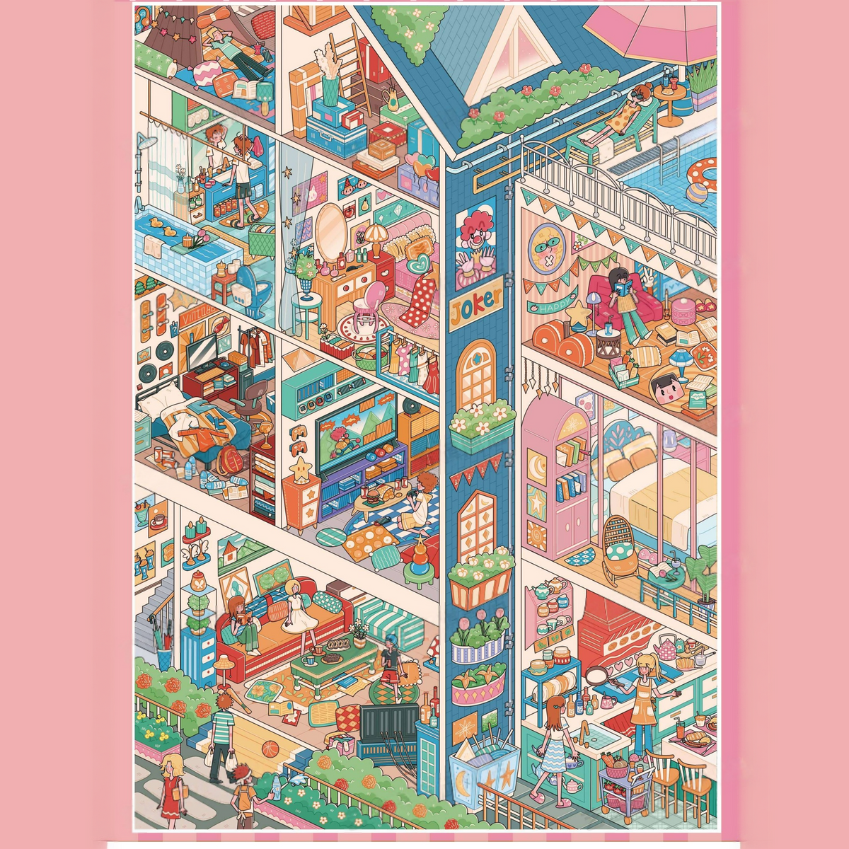 Street View Cubicles 3D Sticker Book