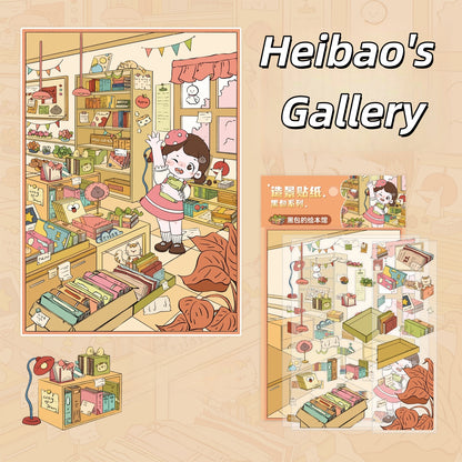 Heibao's Shop 3D Sticker | 4 Cute Miniature Scenes