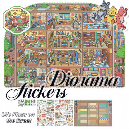 Street Daily 3D Sticker | 2 Cute Miniature Scenes