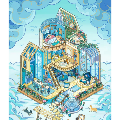 Cloud Cottage 3D Sticker