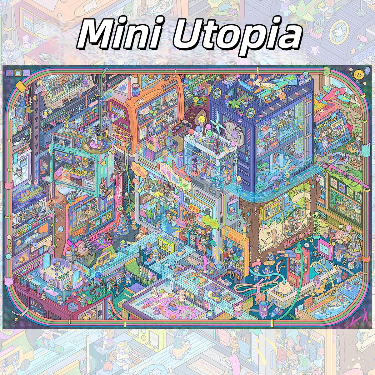 Dream Places 3D Sticker | 2 Cute Miniature Scenes