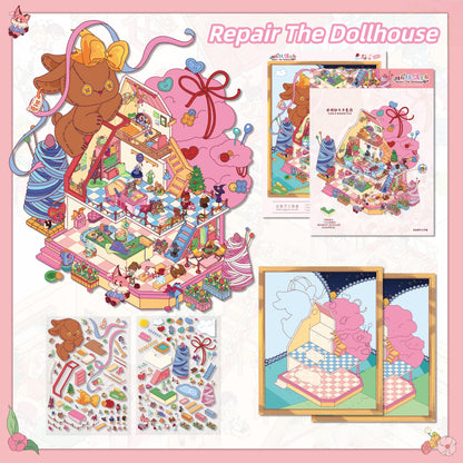 A World of Whimsy 3D Sticker | 4 Cute Miniature Scenes