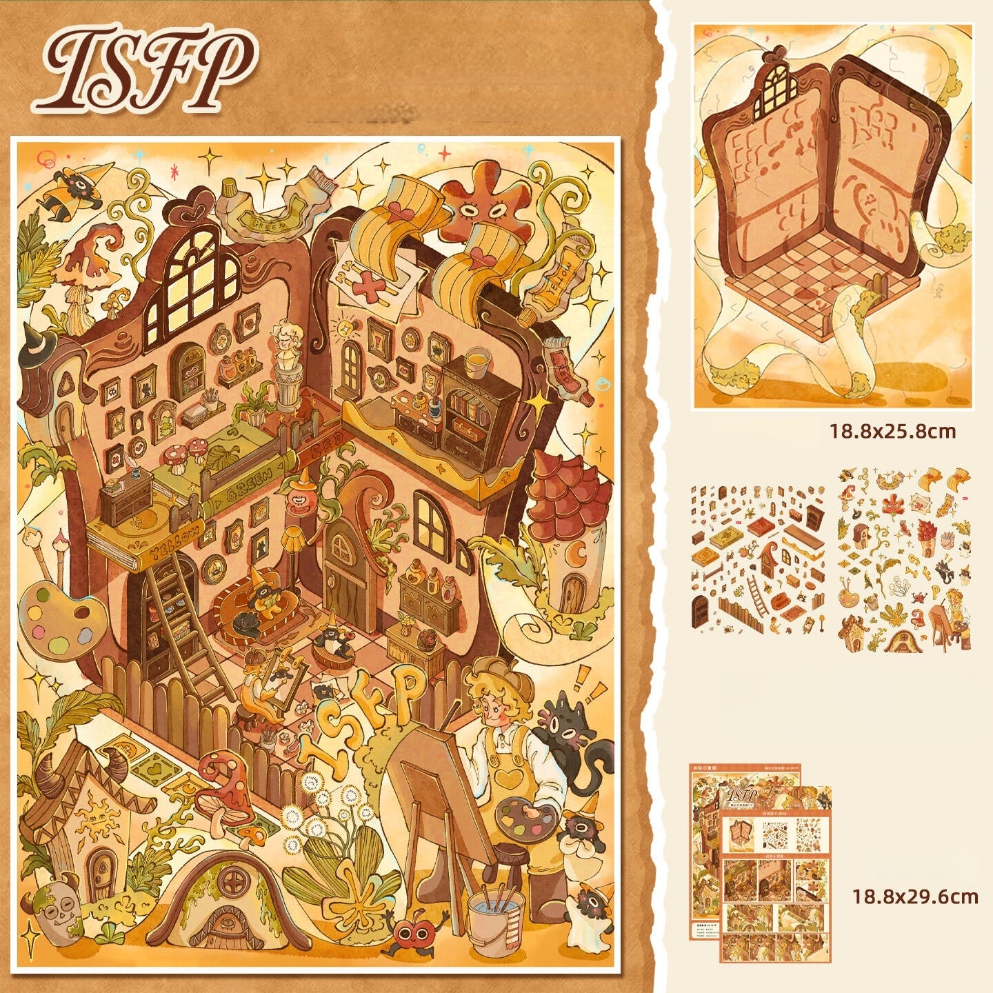 Inner Hours 3D Sticker | 3 Cute Miniature Scenes