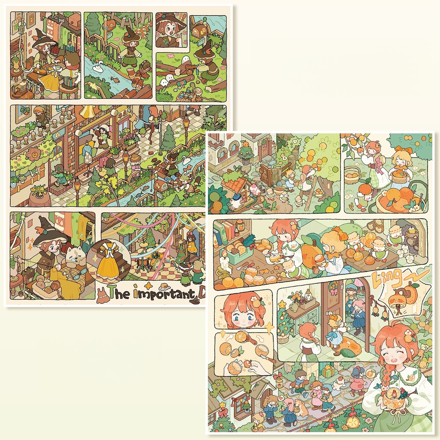 Remembrance 3D Sticker | 2 Cute Miniature Scenes