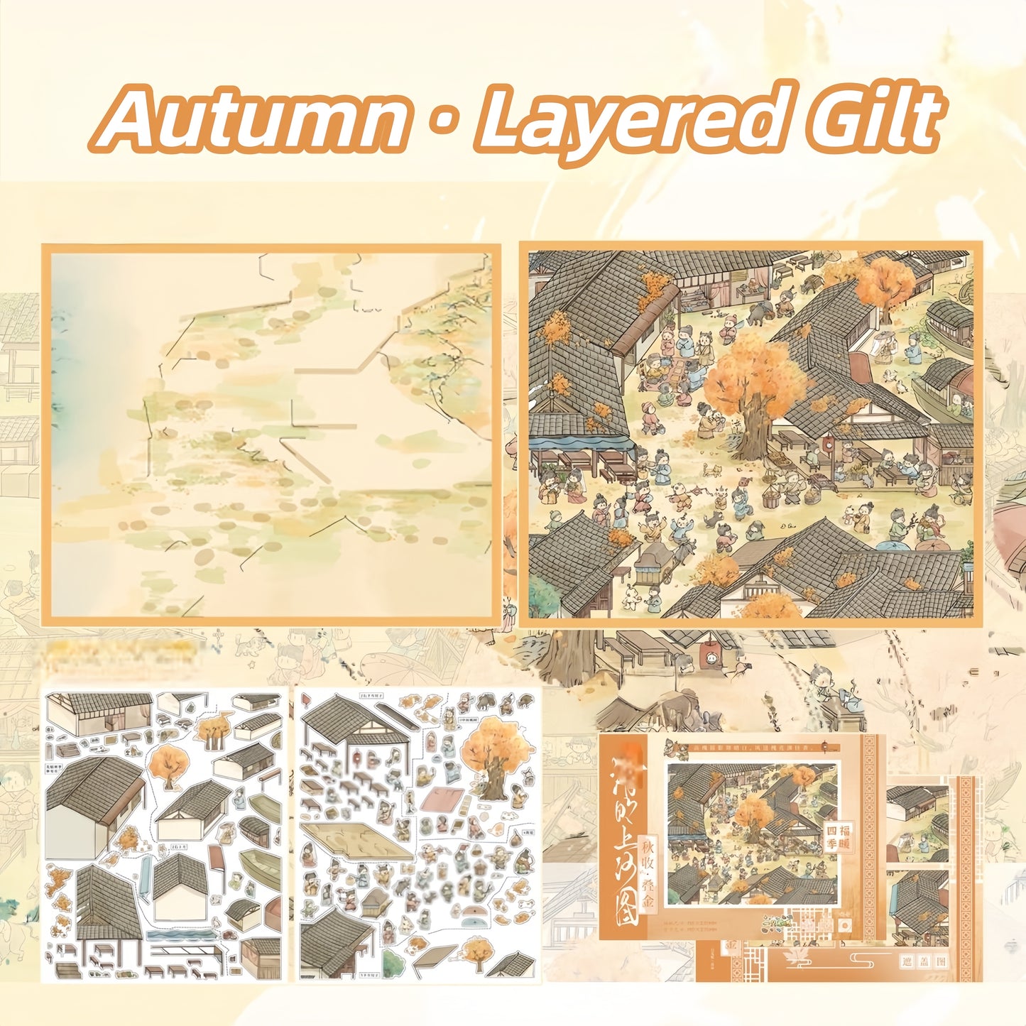 The Cycle of Seasons 3D Sticker | 4 Cute Miniature Scenes