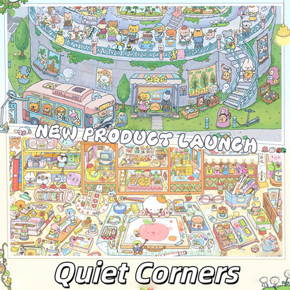Quiet Corners 3D Sticker | 2 Cute Miniature Scenes