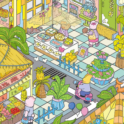 Springtime Whimsy 3D Sticker | 2 Cute Miniature Scenes