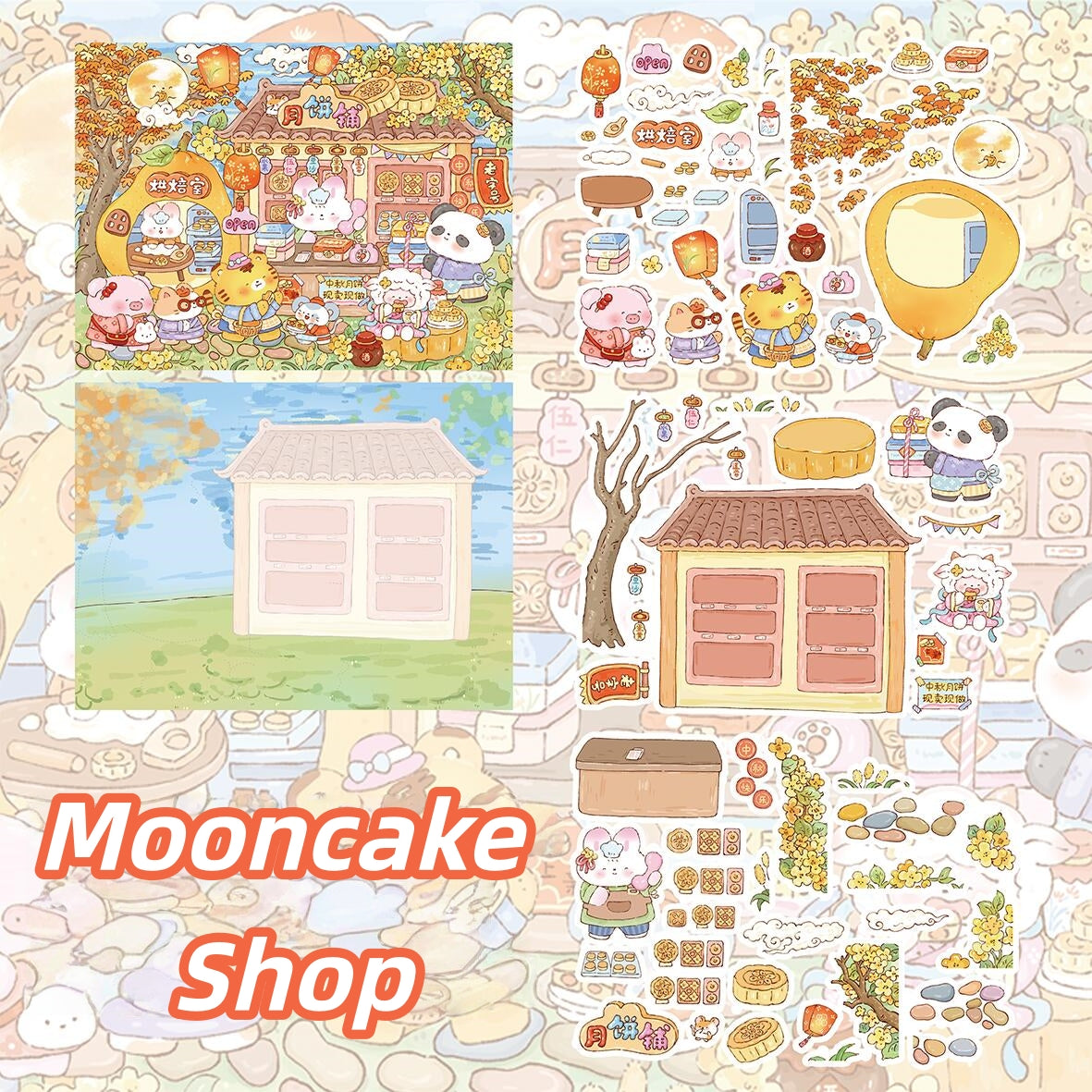 Animal Town 3D Sticker | 3 Cute Miniature Scenes