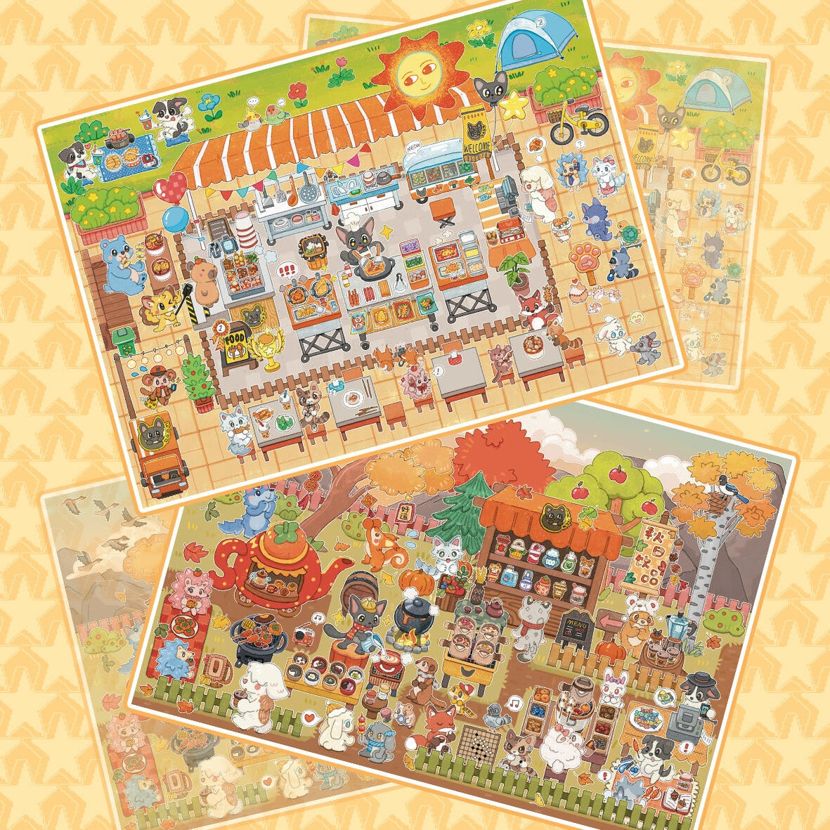 Cat‘s Startup Story 3D Sticker | 2 Cute Miniature Scenes