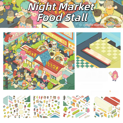 Leisurely Day 3D Sticker | 4 Cute Miniature Scenes
