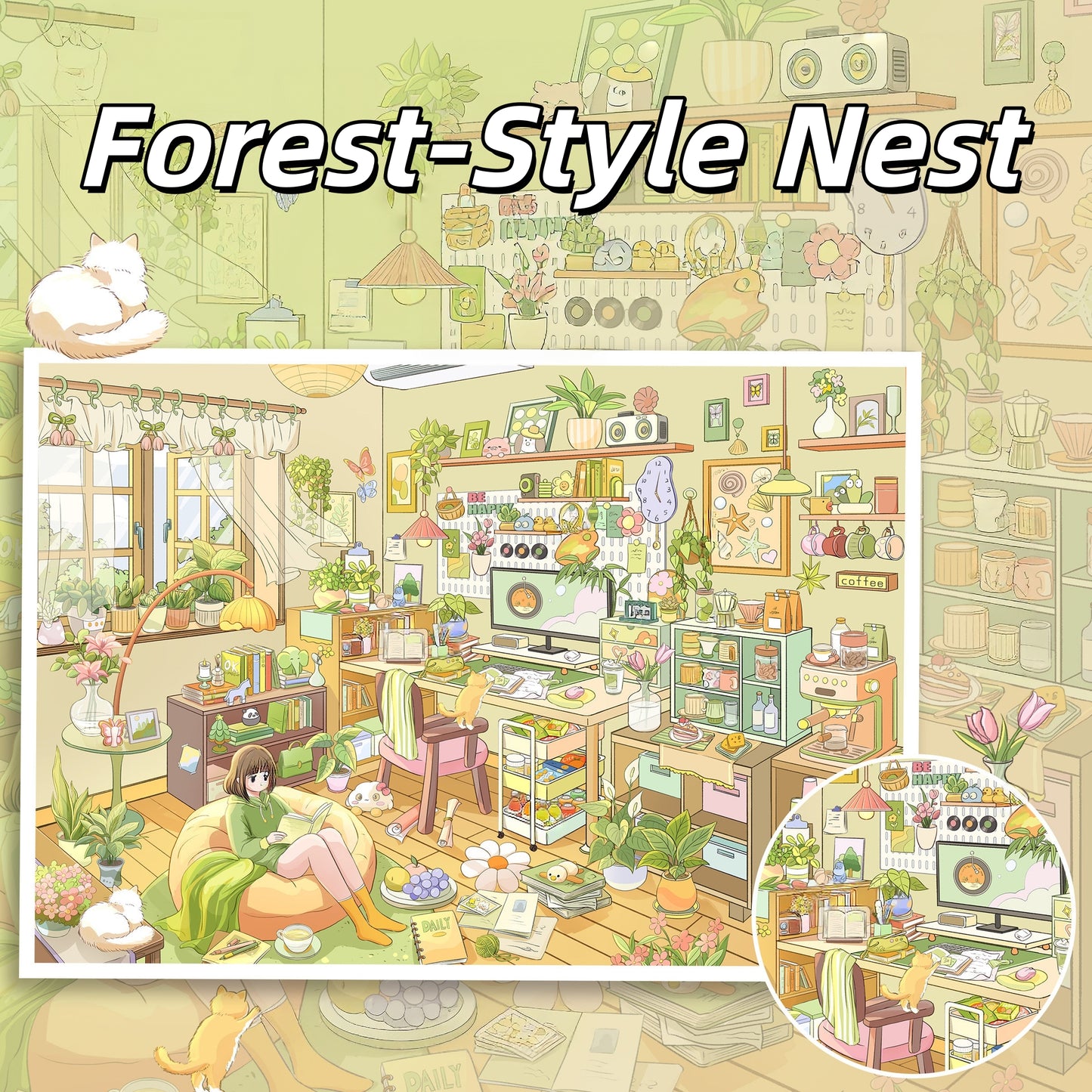 Quiet Corners 3D Sticker | 5 Cute Miniature Scenes