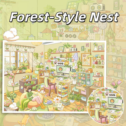 Quiet Corners 3D Sticker | 5 Cute Miniature Scenes
