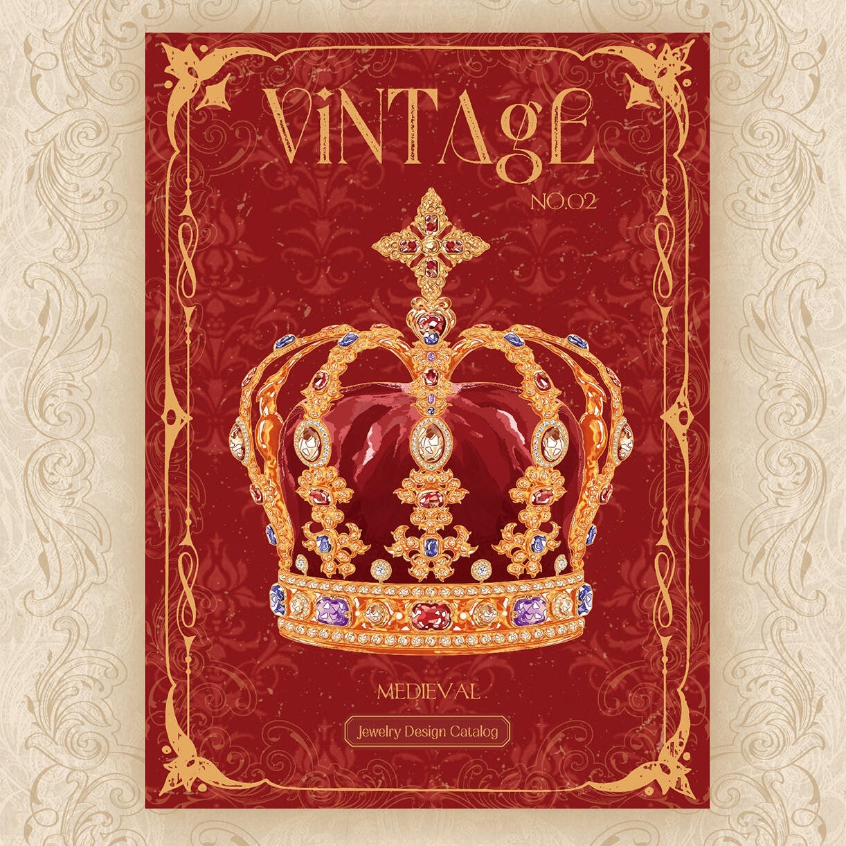 Jewelry Design Catalog 3D Sticker | 2 Cute Miniature Scenes