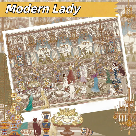 Vintage Modern 3D Sticker | 2 Cute Miniature Scenes