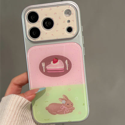 Pink and Green Block Dessert Bunny Acrylic Phone Case