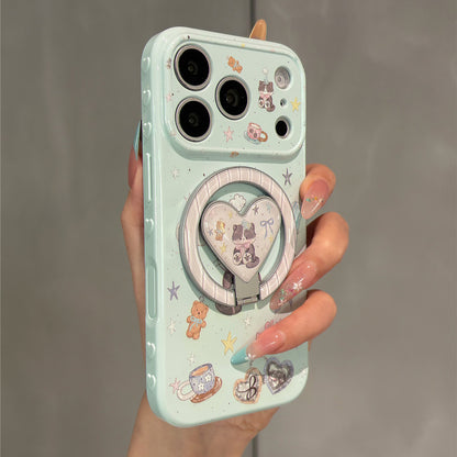 Coffee Bear & Kitty Magnetic Stand Acrylic Phone Case