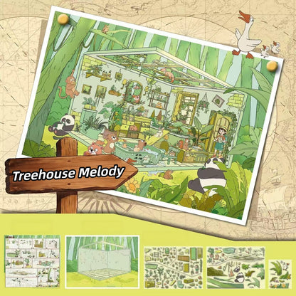 Explorer Series 3D Sticker | 4 Cute Miniature Scenes