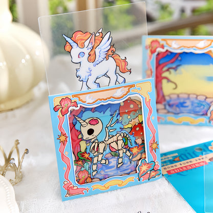X-ray of Fantasy Creatures 3D Sticker | 2 Cute Miniature Scenes