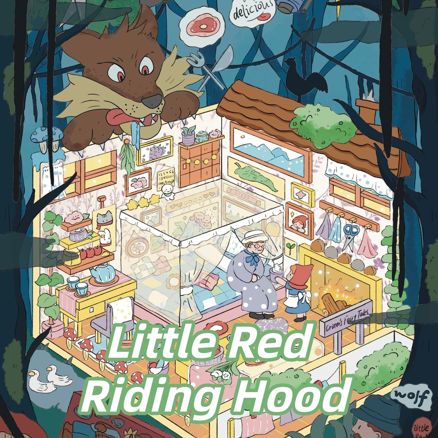 Whimsical Life 3D Sticker | 4 Cute Miniature Scenes