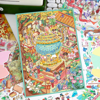 Antique Restoration 3D Sticker | 2 Cute Miniature Scenes