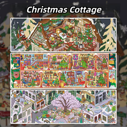 Christmas Cottage 3D Sticker | 3 Cute Miniature Scenes
