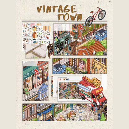 Vintage Town 3D Sticker