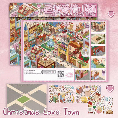 Christmas Town 3D Sticker | 2 Cute Miniature Scenes