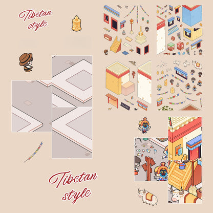 Tibetan Style 3D Sticker