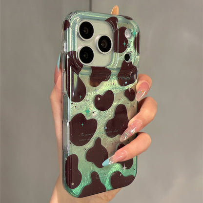 Green Ombre Cow Pattern Acrylic Phone Case