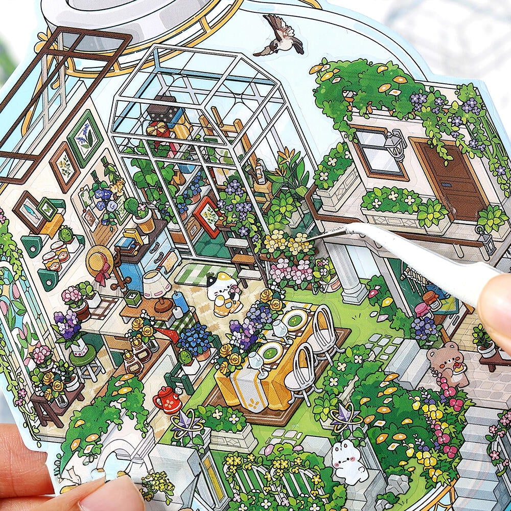Simulation Management 3D Sticker | 4 Cute Miniature Scenes