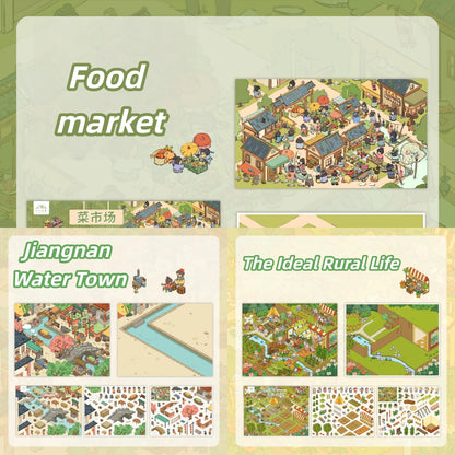 Rural Life 3D Sticker | 3 Cute Miniature Scenes
