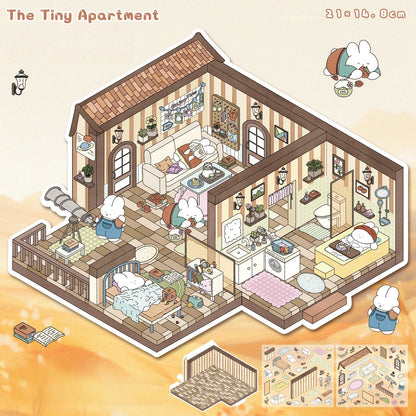 Cute Daily Life 3D Sticker | 4 Cute Miniature Scenes