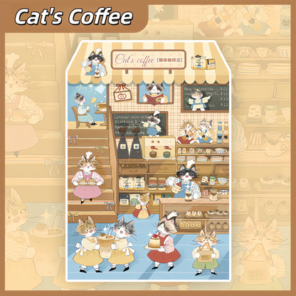 Cat's Shop 3D Sticker | 4 Cute Miniature Scenes
