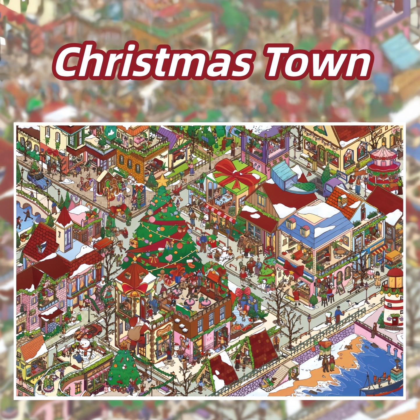 Christmas Streetscape 3D Sticker | 2 Cute Miniature Scenes