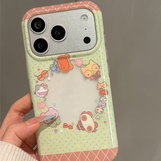 Green Polka Dot Animals Acrylic Phone Case