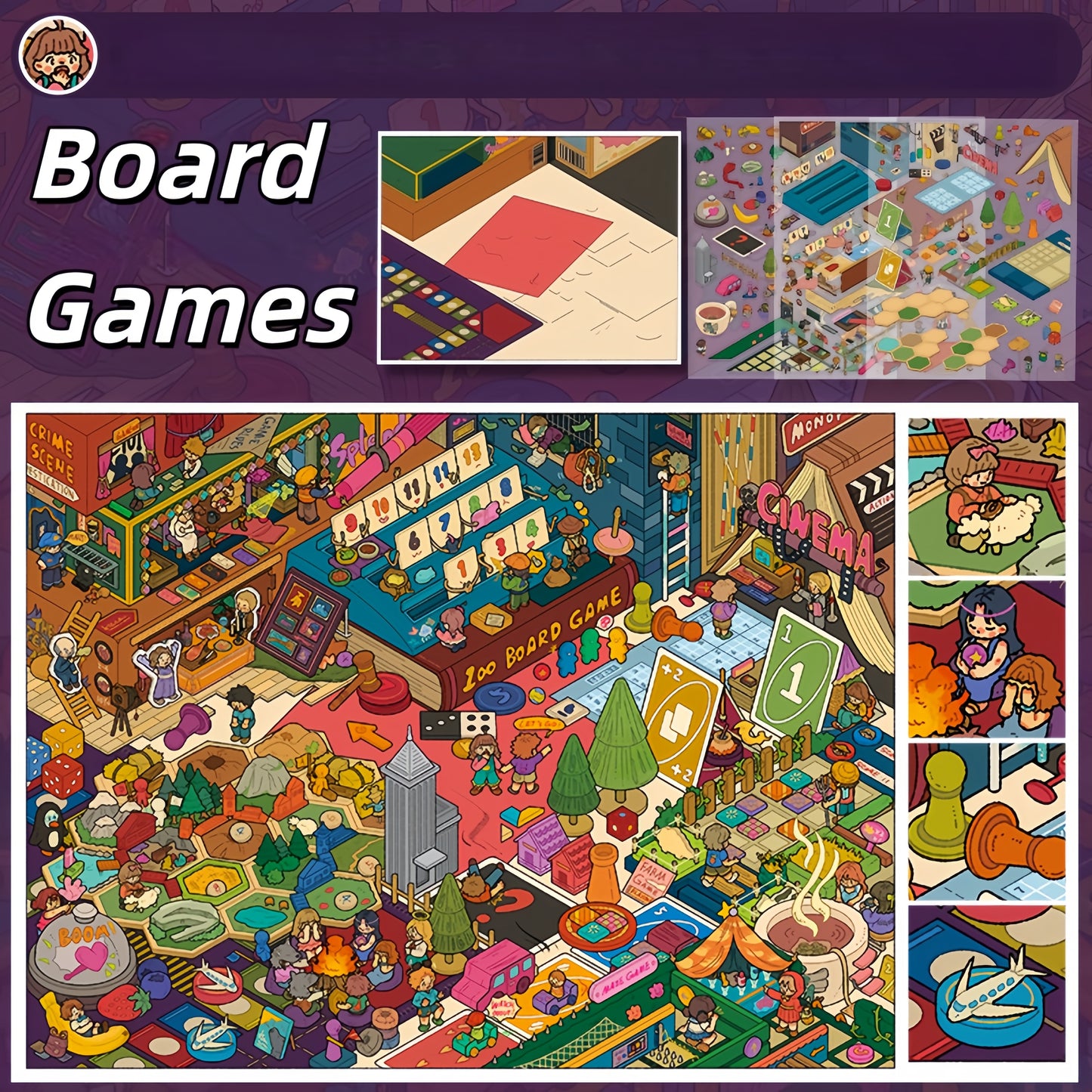 Childhood Dreams 3D Sticker | 4 Cute Miniature Scenes