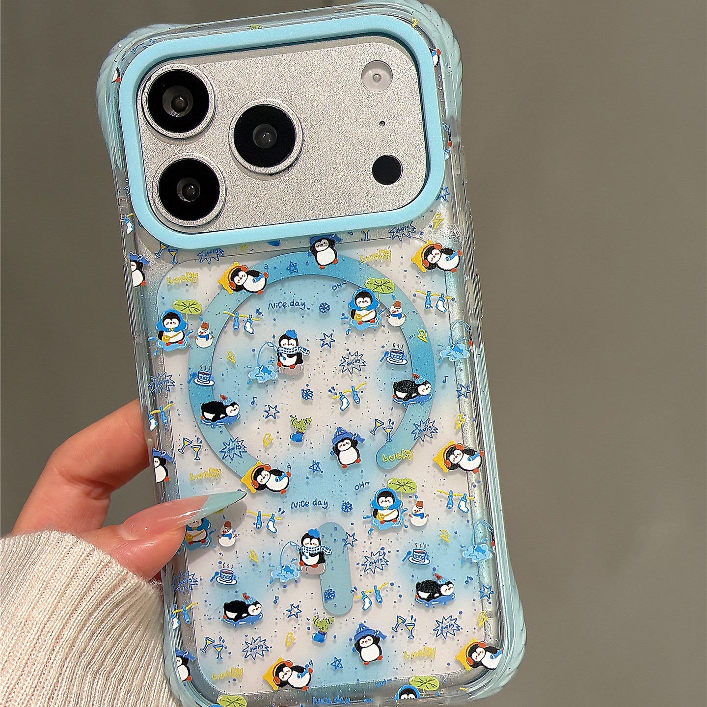 Penguin Illustration Acrylic Phone Case