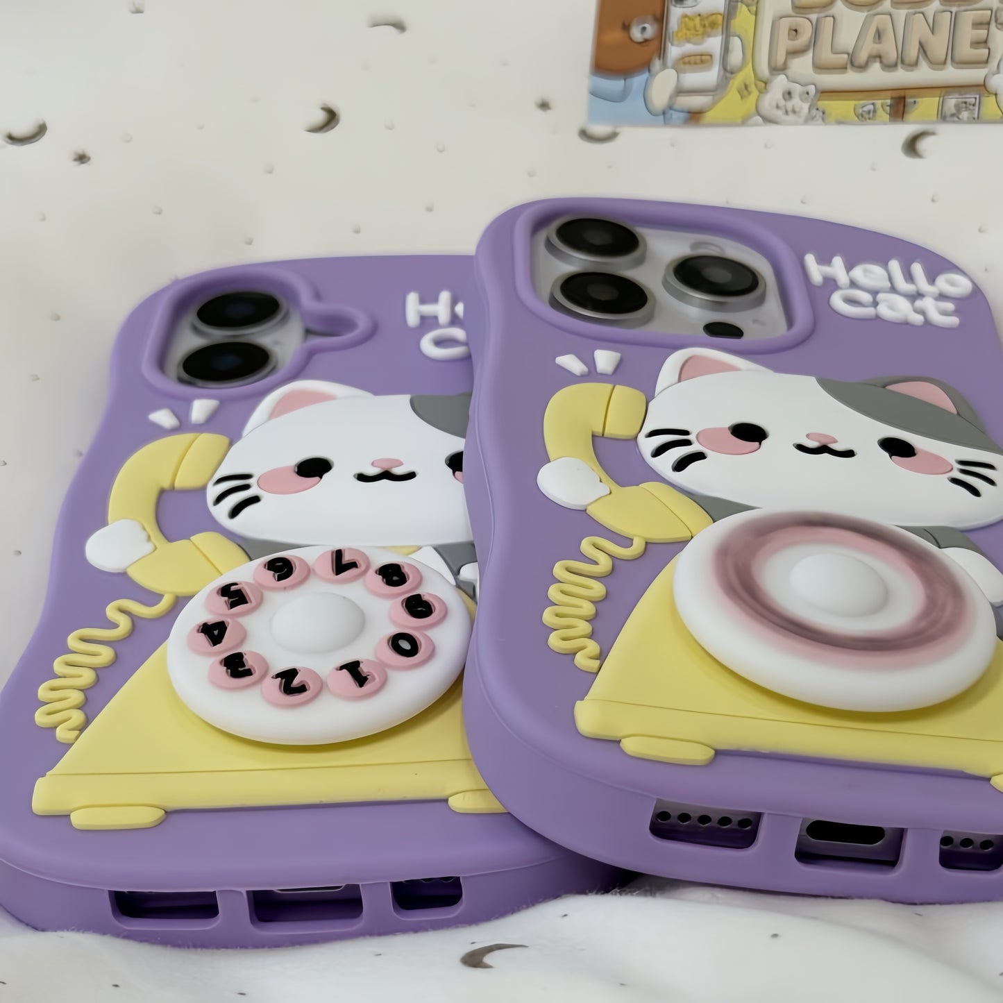 Cartoon Cat Telephone Silicone Phone Case