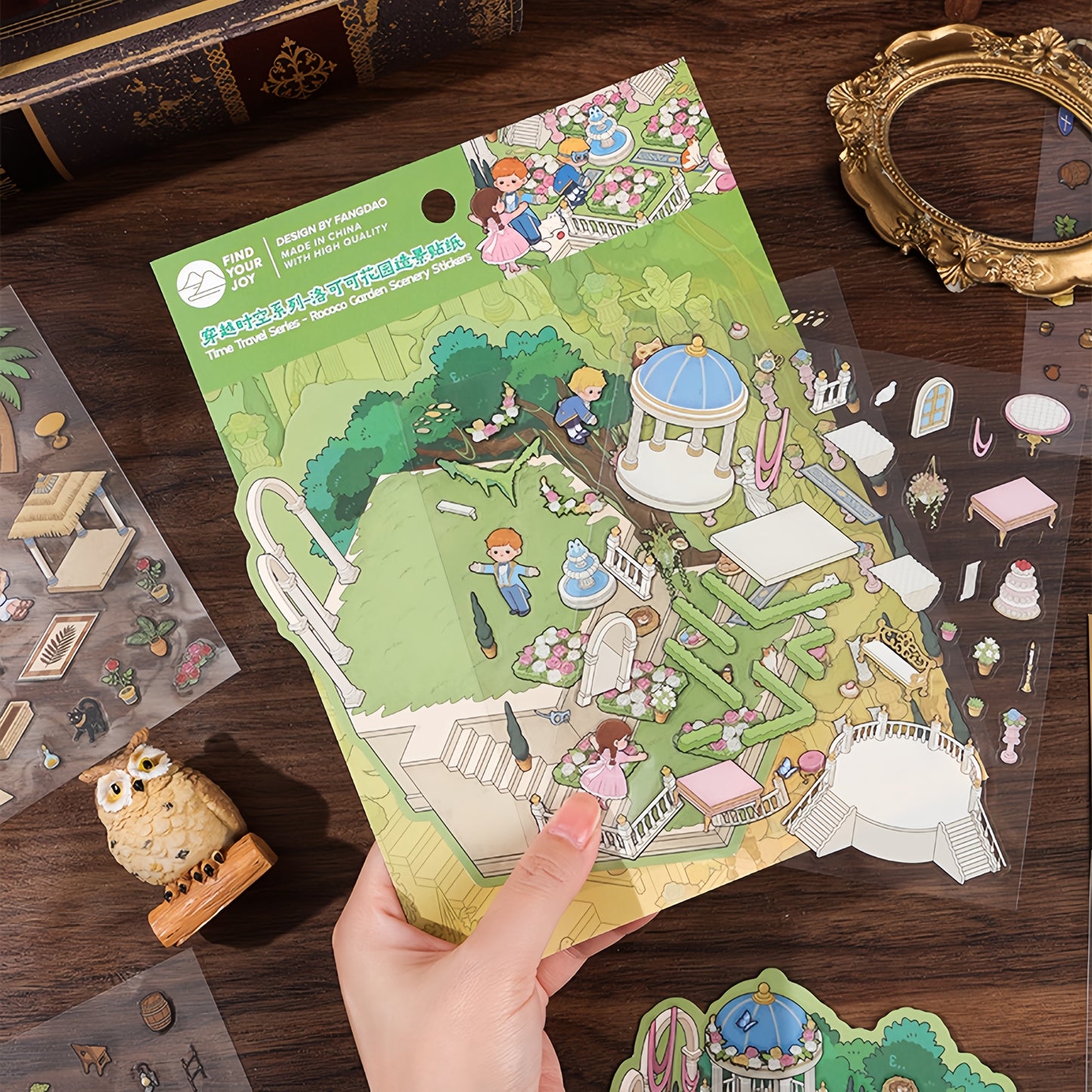 Time Travel 3D Sticker | 4 Cute Miniature Scenes