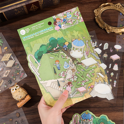 Time Travel 3D Sticker | 4 Cute Miniature Scenes